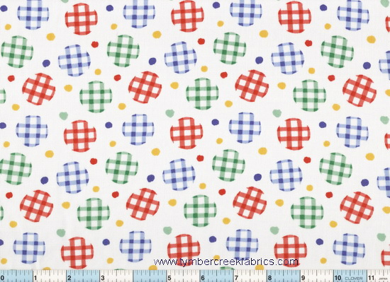 Gingham Balls Dots Fabric